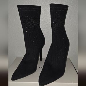 Jessica Simpson Black Sparkle Heeled Boots